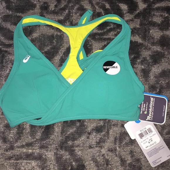 ASICS teal/lemon bikini top - Picture 4 of 7